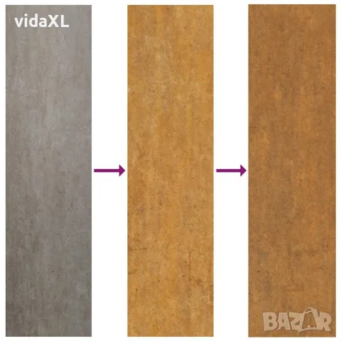 vidaXL Градинска повдигната леха 482x100x36 см кортенова стомана, снимка 6 - Саксии и кашпи - 56146192