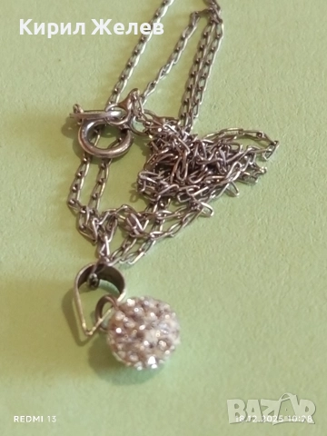 Нежен сребърен синджир с висулка циркон подходящ за ежедневието 52439, снимка 3 - Колиета, медальони, синджири - 52833980