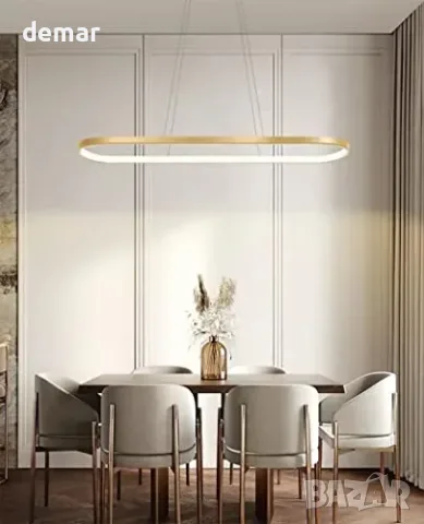 LED полилей за трапезария с дистанционно, димиране, 2700–7000K, снимка 5 - Полилеи - 55933421