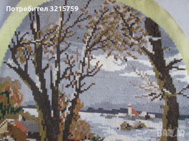 Ръчно шит Гоблен 35х27см., снимка 4 - Гоблени - 50303226