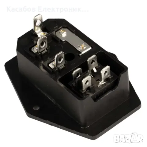 AC IEC 250V Електрически контакт за компютър с ключ и предпазител, снимка 2 - Друга електроника - 48948855