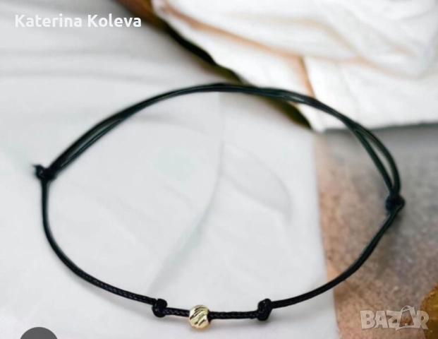 Гривна със златни14к топчета, снимка 2 - Бижутерийни комплекти - 52793490