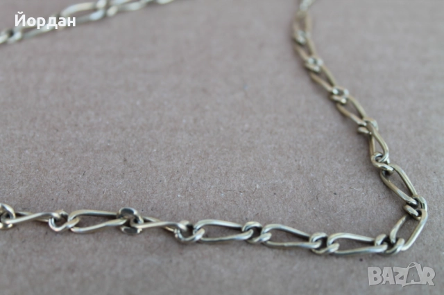 Сребърен позлатен ланец/синджир , снимка 5 - Колиета, медальони, синджири - 52653955