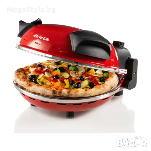 Електрическа фурна за пица с каменна плоча ARIETE 909 ЧЕРВЕН, 1200 W