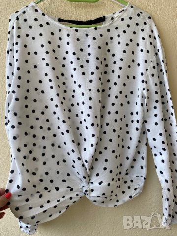 Бяла къса блуза KOTON - С, снимка 2 - Блузи с дълъг ръкав и пуловери - 41119999