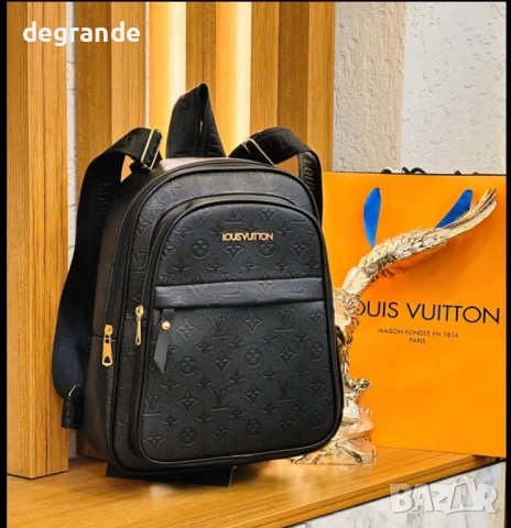 Дамска Раница Louis Vuitto ЧЕРНА КАФЯВА, снимка 3 - Чанти - 53819032
