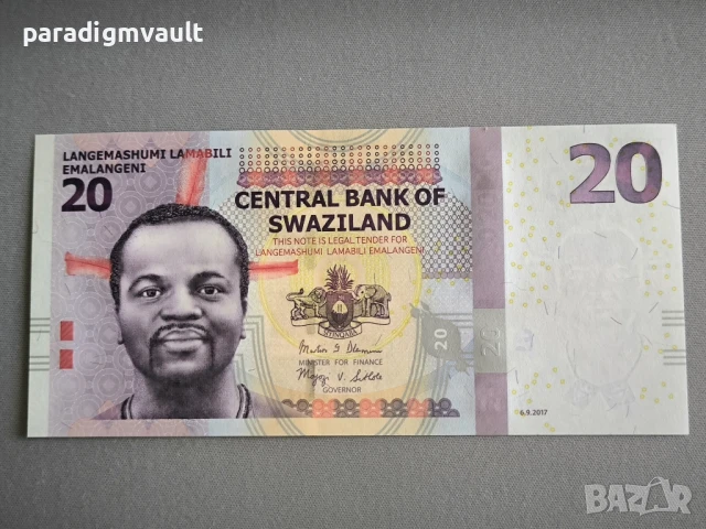 Банкнота - Свазиленд - 20 емалангени UNC | 2017г.
