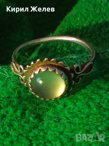 СТАРИНЕН СКЪПОЦЕНЕН СРЕБРЕН АР НУВО ПРЪСТЕН ВИСОКА ПРОБА СРЕБРО с РЪЧНО ШЛИФОВАН ЛУНЕН КАМЪК 38285