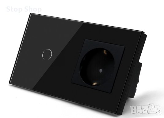 BSEED Сензорен превключвател за осветление с EU USB стенни контакти Черни стенни LED превключватели 