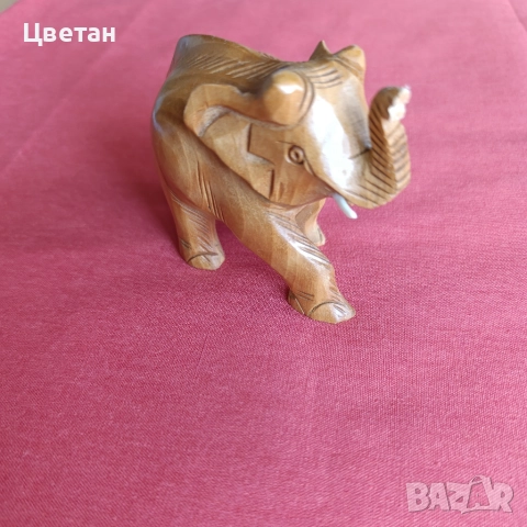 късметлийска фигурка слонче дърворезба