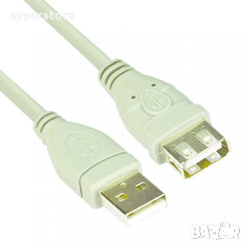 Кабел USB2.0 Мъжко към Женско 5m Сив VCom SS001285 Cable USB - USB M/F, снимка 1 - Кабели и адаптери - 34333613