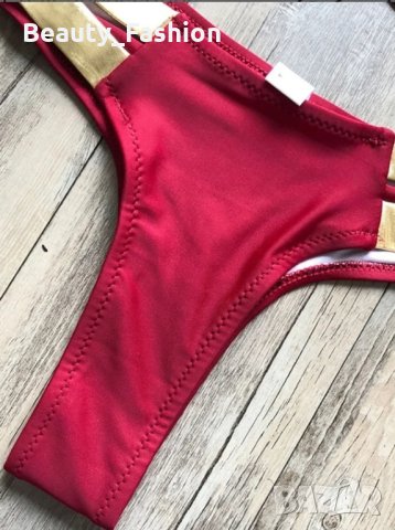 Червен дамски бански от две части, снимка 3 - Бански костюми - 44473363
