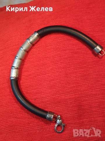 СТАРА ШИКОЗНА СИЛИКОНОВА СРЕБЪРНА АРТ ГРИВНА СРЕБРО 925 ПРОБА 25964, снимка 18 - Гривни - 41638272