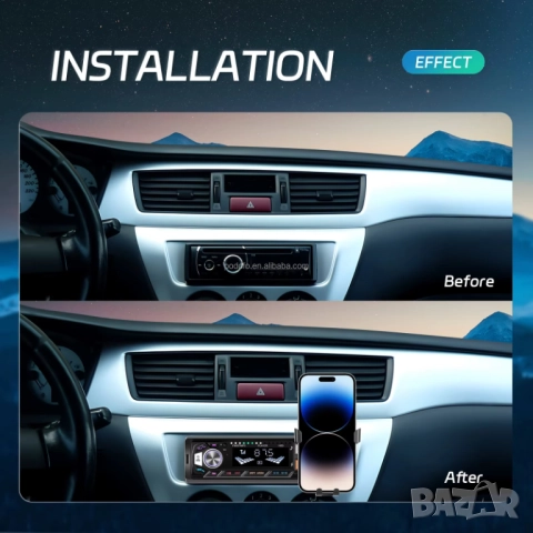 Плеър за автомобил, за кола, радио блутут разговори AUX флашка 1DIN единичен дин, стойка за телефон, снимка 7 - Аксесоари и консумативи - 52892852