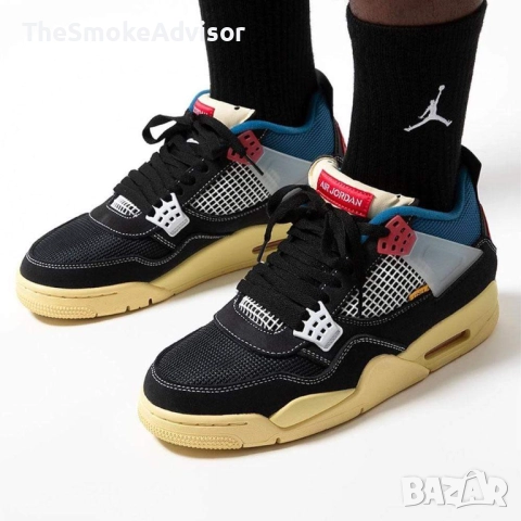 Обувки Nike Jordan 4 Retro Union Off Noir, снимка 10 - Маратонки - 52173916