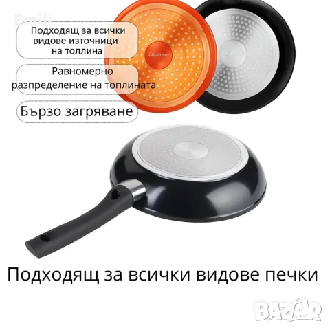 Комплект 3 бр. индукционни тигани Cheffinger с подвижни дръжки, снимка 2 - Съдове за готвене - 56133888