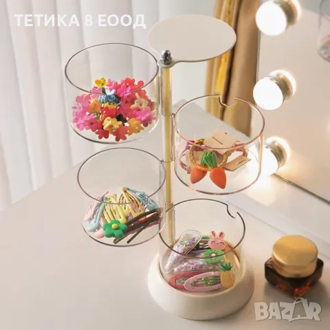 Кутия за бижута, 4 отделения, материал акрил