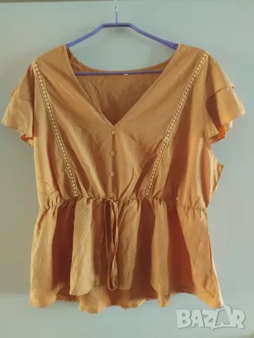 НОВА Блуза в цвят старо злато - голям размер XXL  -XXXL