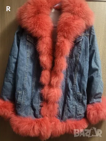 Дънково яке с лисица , снимка 2 - Якета - 48165226