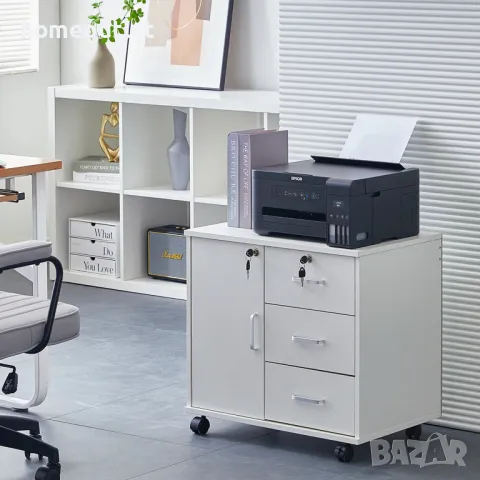 ПРОМОЦИЯ Мобилен шкаф за съхранение SGWS-ST-0273WH, снимка 3 - Шкафове - 48866859