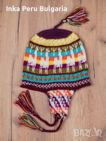 Автентична перуанска шапка модел Куско от вълна на алпака, снимка 7 - Шапки - 40190203