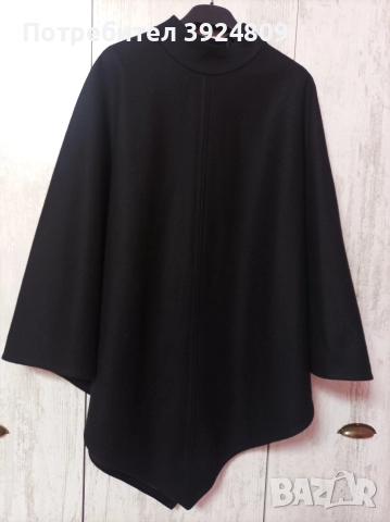 Черно елегантно пончо, снимка 7 - Палта, манта - 52866165