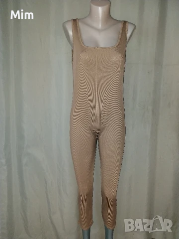 XL Еластичен гащеризон в бежаво , снимка 2 - Гащеризони - 50479312