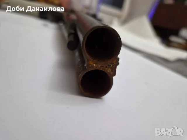 Огромен капсулен пистолет с дамаскови цеви, снимка 4 - Антикварни и старинни предмети - 55769855