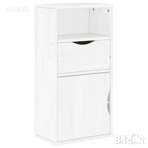 vidaXL Страничен шкаф с чекмедже ODDA White 40x24x79 cm