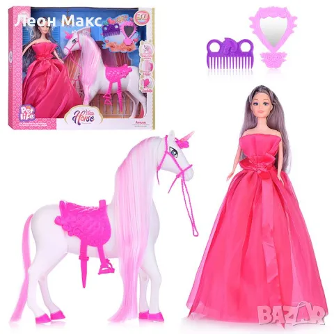 Кукла Барби с еднорог и аксесоари за прически 