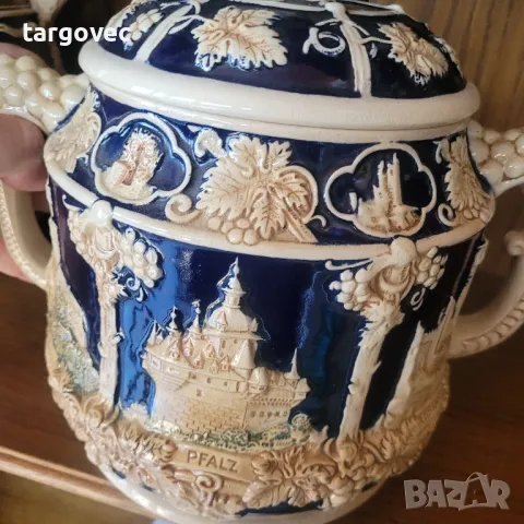 разкошен немски ръчно гравиран буркан румтоп, снимка 6 - Антикварни и старинни предмети - 49207896