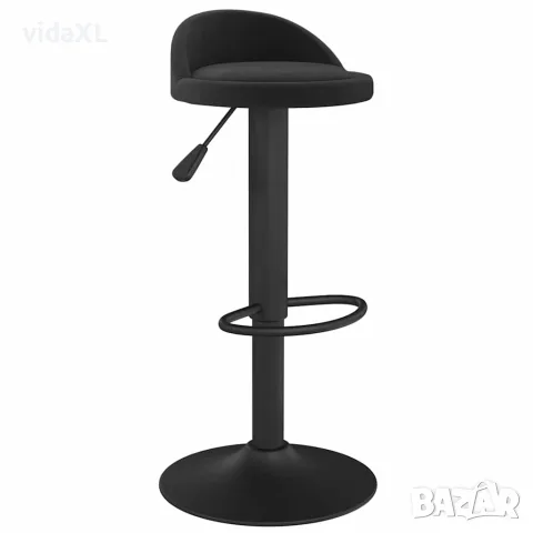 vidaXL Бар табуретка, черна, кадифе