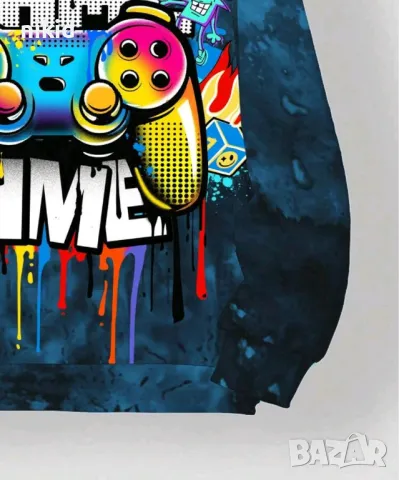 3d графити Детски суичър блуза джойстик геймър конзола играч, снимка 3 - Детски Блузи и туники - 48045862