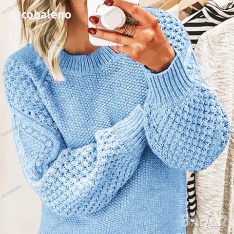 Дамски топъл дебел плетен пуловер, 5цвята , снимка 6 - Блузи с дълъг ръкав и пуловери - 42541591