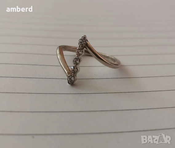 Елегантен сребърен пръстен - модел R037A, снимка 8 - Пръстени - 53557476