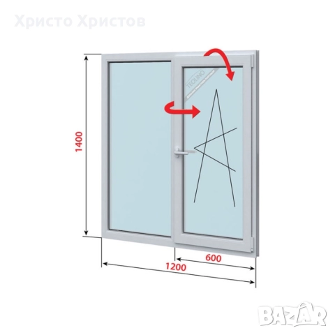 Пвц прозорец 120х140