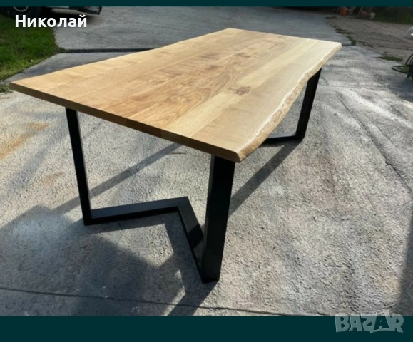 Трапезна маса масив и желязо , снимка 15 - Маси - 53541765