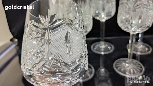 Кристални чаши, снимка 3 - Антикварни и старинни предмети - 36770351