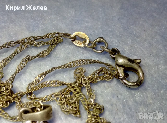 СРЕБЪРЕН ПЕНДАНТ СЪРЧИЦЕ СРЕБРО 925 с ЦИРКОНИ и СРЕБЪРНА 925 ВЕРИЖКА с ПОСРЕБРЕНА ЗАКОПЧАЛКА 49772, снимка 7 - Колиета, медальони, синджири - 50489534