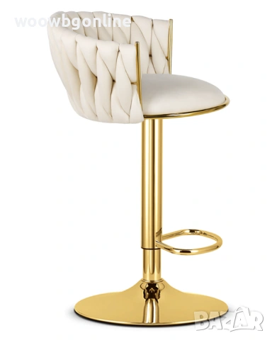 Луксозен тапициран кадифен табрет - 2 броя, снимка 2 - Столове - 53246608