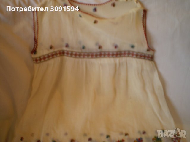 Ретра детска рокля ръчноо бродирана копринен кенар, снимка 4 - Антикварни и старинни предмети - 41335078