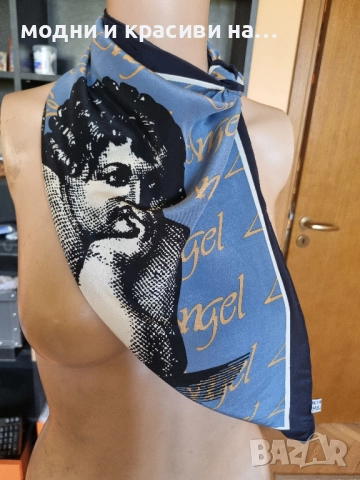 Копринен шал с ефектен десен, снимка 4 - Шалове - 52194477
