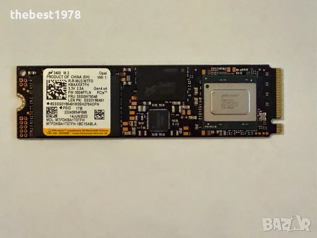 1TB 1000GB SSD NVMe Gen 4x4 Micron 3400 MTFDKBA1T0TFH/6600 MB/s