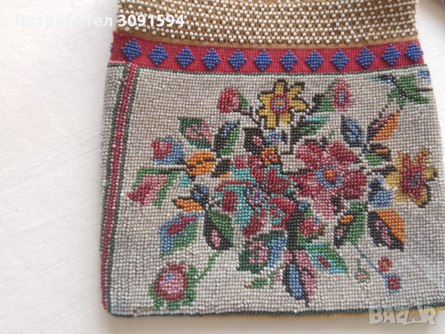 Стара дамски чанта от мъниста ръчно изработена 