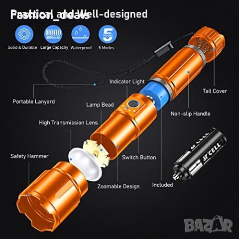 Нов Ултрамощен LED фенер  с 5 режима Къмпинг Дом Туризъм, снимка 6 - Други стоки за дома - 42260456