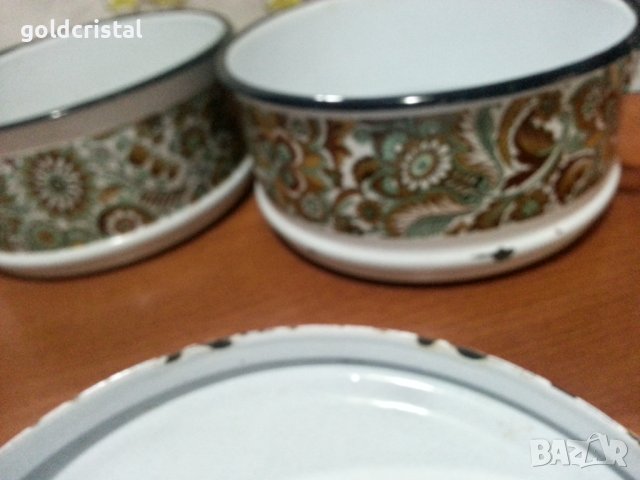 Емайлиран съд шарка кашмир , снимка 7 - Антикварни и старинни предмети - 41846535