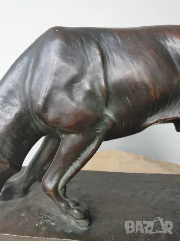 34см-4кг Diller статуетка/стара немска бронзова скулптура/фигура на куче-немска овчарка, снимка 7 - Статуетки - 50276725