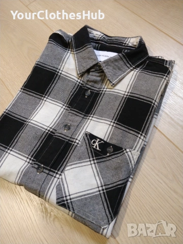 Calvin Klein Jeans M size Мъжка риза с дълъг ръкав, снимка 3 - Ризи - 53273545