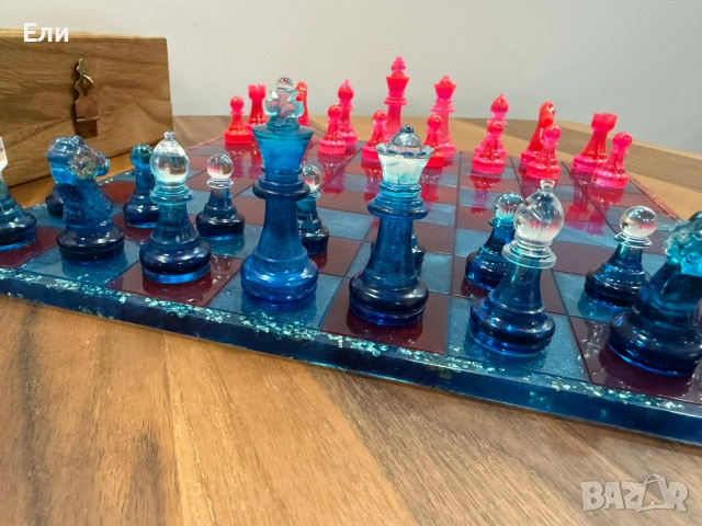 Ръчно изработен шах комплект - огън и лед