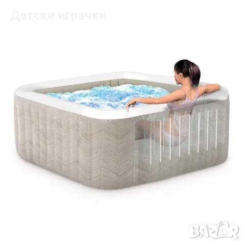 Надуваемо джакузи Intex PureSpa Chevron Deluxe,6 места,239 х 71см,бял, снимка 3 - Други - 49899457